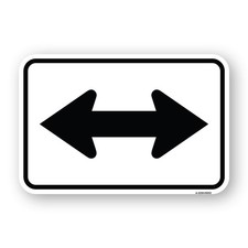 Bidirectional Arrow Black Heavy Gauge Aluminum Parking Sign