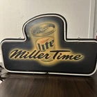 Vintage Miller Lite Neon sign “Miller Time” 13.5" x 22" x 4" Wall Or Counter