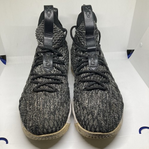 Nike LeBron 15 Size 10.5 XV Ashes Black White Oreo Basketball Shoes 897648-002 - 第 2/10 張圖片