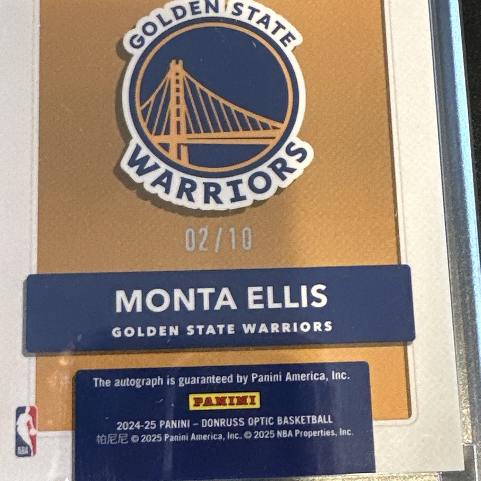 Donruss Optic Retro Series Signatures Gold Prizm 02/10 Monta Ellis Auto 2024-25 Foto 3 de 4