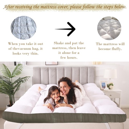 WhatsBedding 3Inch Memory Foam Mattress Topper Queen Size Memory Foam Filled War - Picture 7 of 7