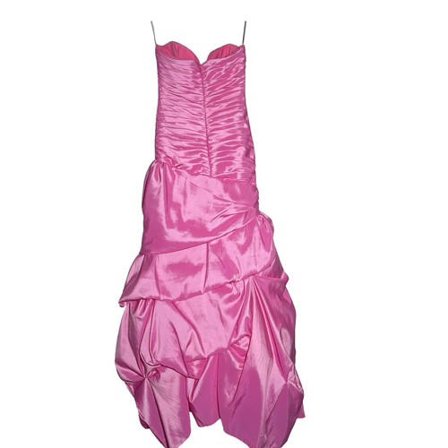 Y2K Tiffany Designs Pink Prom Dress Gown Size 4 Sweetheart Ruched Asymmetrical - Picture 17 of 17