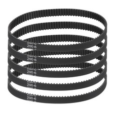 200mm GT-2 Timing Belt, 5pcs 6mm Width 2mm Pitch 3D Printing Closed Loop, Black