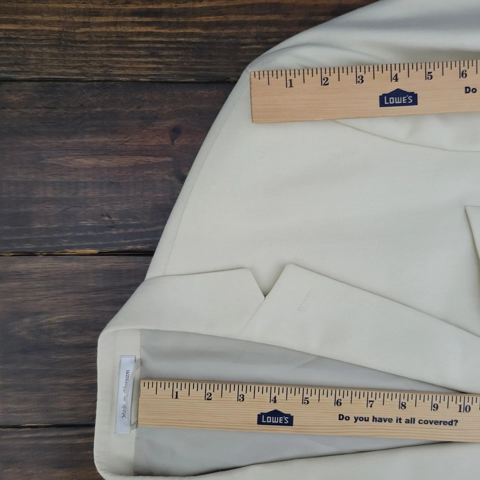 Casaco esportivo masculino Van Heusen blazer dois botões bege espinha de peixe mistura poli 48R - Imagem 4 de 4