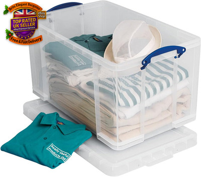 Really Useful Aufbewahrungsbox aus Kunststoff 84 Liter transparent