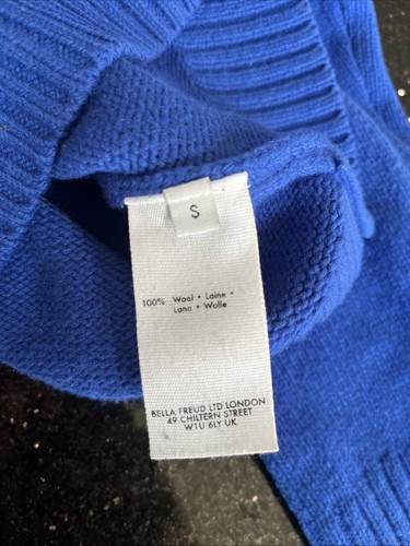Bella Freud New Era 1970 Oversized Wool Jumper Bright Blue Size Small - Picture 6 of 6