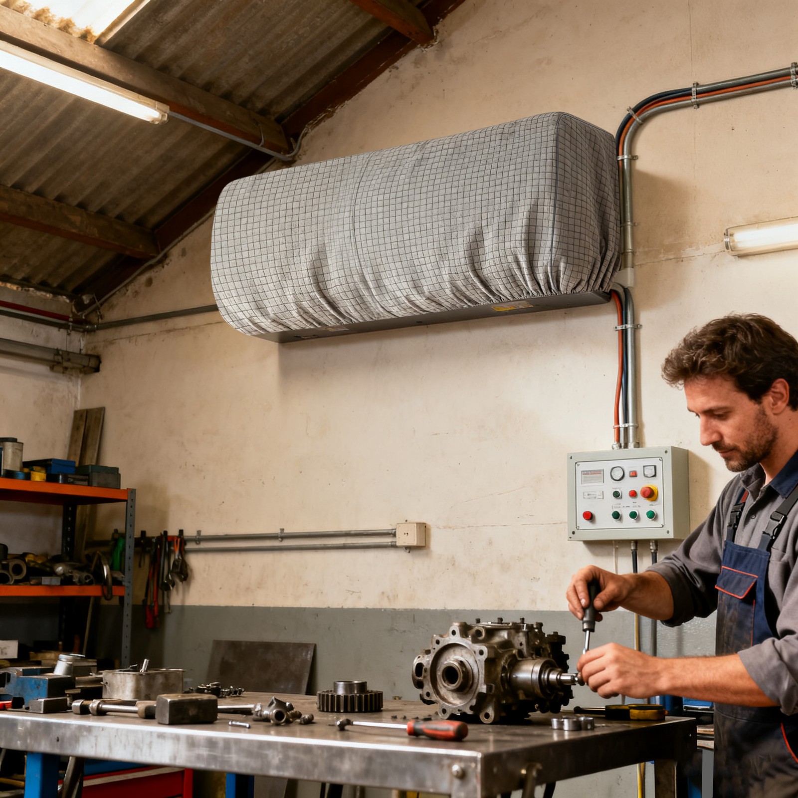 2PCS Heavy Duty Dustproof Air Conditioner Cover, Hanging Wall-Mounted AC 88–94cm