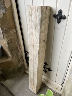 XL Kamin Mantel Holzbalken Holzofen Regal Sturz Holz Eiche gebeizt rustikal mit
