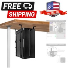 Under Desk PC Mount with Anti Scratch Sponge, Adjustable CPU Holder Bracket f...