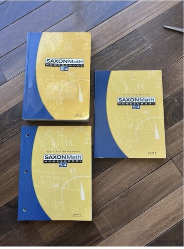Saxon 5/4 Homeschool Math Set Textbook, Solutions Manual, Tests ...