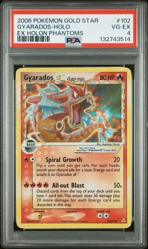 POKEMON 2006 HOLON PHANTOMS 102 GYARADOS GOLD STAR PSA 4