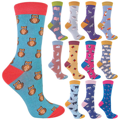 MISS SPARROW - Damen Neuheit Tier weiche Bambus atmungsaktive Socken