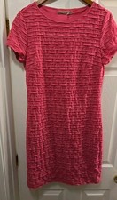Vintage Betty Barclay Pink Dress w/Soft Side Pleats Feminine Fit Size 38 
