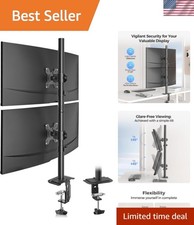 Alloy Steel Dual Monitor Holder - Space-Saving C-Clamp Desk Mount for 2 Screens