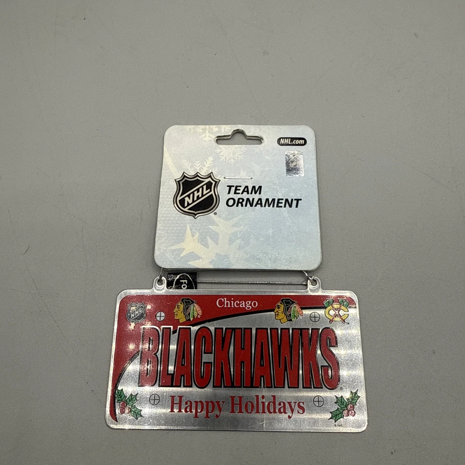 Placa de metal adorno de árbol de Navidad Chicago Blackhawks Foto 2 de 3