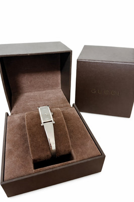 Gucci 1500L Watch Quartz Women's Gray Dial Swiss Made Rectangle  NM Japan