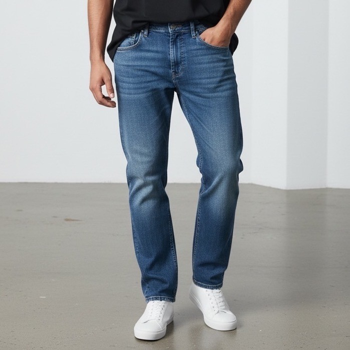 's Ash-x Slim Stretch Jeans W34 L32 Blue Denim Faded