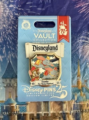 Disneyland 70th Opening Day Attraction Dumbo Timothy Mouse Vault LE Disney Pin