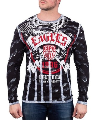 Cipo & Baxx Herren Longsleeve Modern Eagle Style Neuheit Cool Dope Auffällig 