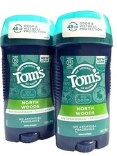 2 toms of maine north woods antiperspirant/deodorant 2.8oz scuffed exterior