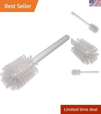 Effective 12" Long Bottle Brush with White Plastic Handle and Soft Bristles