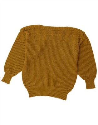 MONDI Damen Oversize U-Boot Ausschnitt Pullover Pulli EU 36 Small Khaki Wolle OX09
