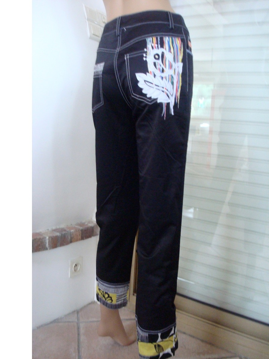 Ensemble Pantacourt Blanc + Chemisier Coloré - Créateur Leslie Monte Carlo - Taille 38/40 Neuf