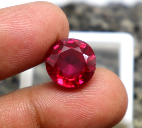 Precious Rich Red Ruby Stone AAA Mined Loose Ruby Certified Stone Round Cut 9ct - Picture 2 of 6