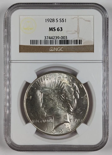 1928 S Peace Silver Dollar NGC MS 63