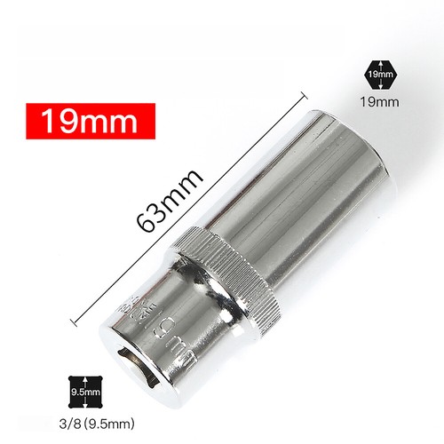 3/8" Socket Set Hex Socket Extended Square Drive Ratchet Socket Cr-v 8mm~24mm - Picture 24 of 28