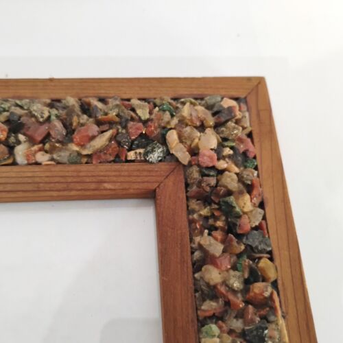 Rustic Multi Stone Cluster Wall Frame Image 6 x 9 Wooden Natural Stone Wall Fram - Picture 5 of 9