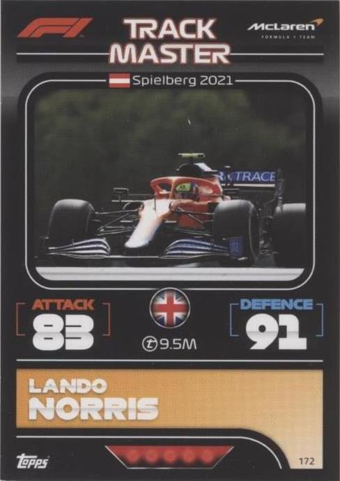 2022 Topps F1 Turbo Attax - Lando Norris #172 - 1 of 1