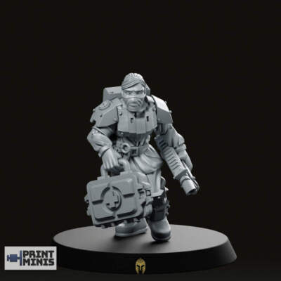 Female Medic Miniature Sci-Fi Cyberpunk Battlefield Support