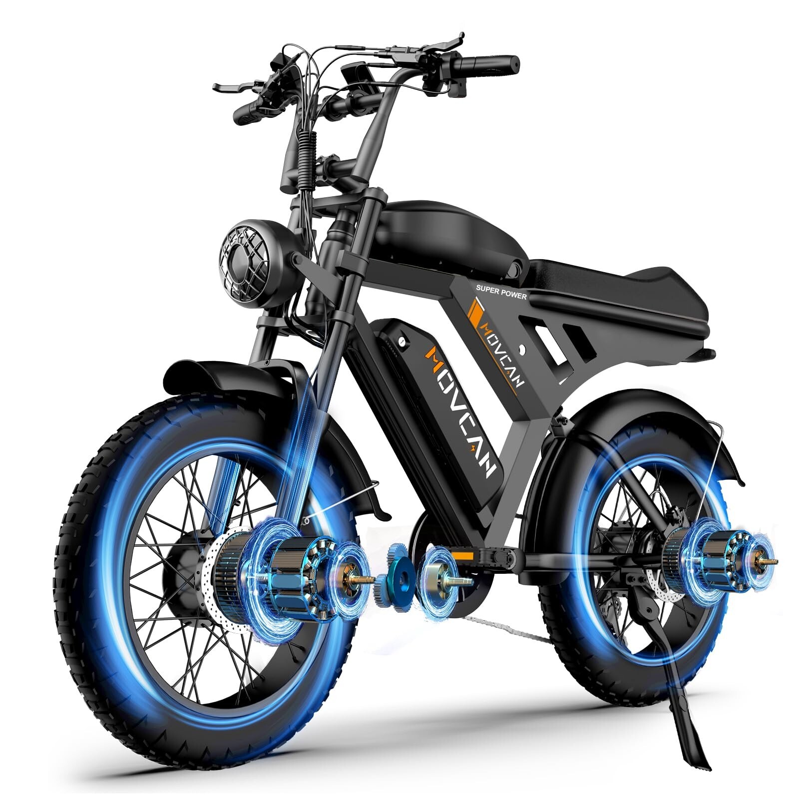 Movcan 20" Fat Tire Electric Bike 37.5mph 3000W 48V 40Ah Mountain Ebike Adults
