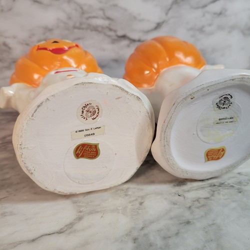 Vtg Lefton 1986 Halloween Ghost Pumpkin Candle Holder  Hand Painted Korea 5.5” - Afbeelding 9 van 9