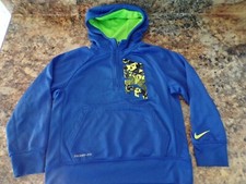 Nike Therma-Fit Boys Youth Small Blue Hoodie Pullover 1/4 Zip Sweatshirt