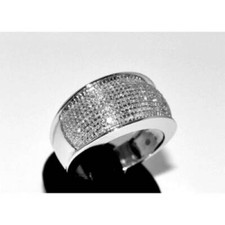 1.40Ct Round Cut Simulated Diamond Men's Pinky Ring Band 925 Silver Gold Plated