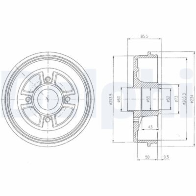 DELPHI BF380 Bremstrommel für ,RENAULT