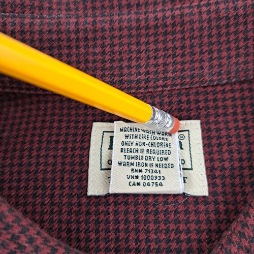 LL Bean Shirt Mens 2XLT XXLT Tall Traditional Fit Red Button Down LS Houndstooth - Picture 16 of 17