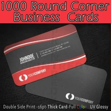 1000 Round Corner Business Cards Printing-Free Custom Designed