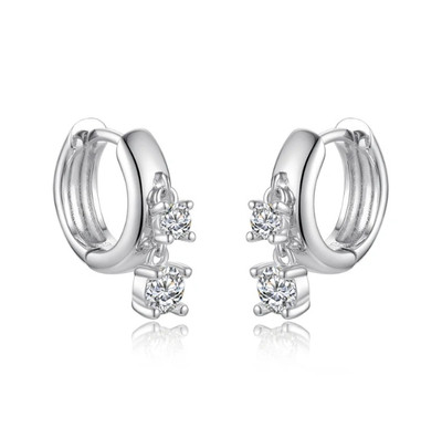 D Color VVS1 3/4mm Moissanite Small Hoops Earring For Women 925 Sterling Silver