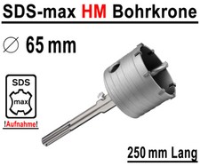 SDS-max HM Bohrkrone Dosenbohrer Mauerwerk Kernbohrer Lochsäge Ø 65 mm x 250 mm