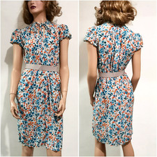 🆓US🛃  SS2006 Dolce&Gabbana floral printed silk chiffon dress IT 40