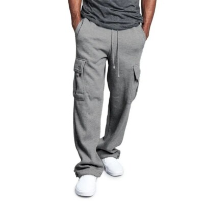 Men's Pants Cargo Sweatpants Pro Club Trousers Tracksuit Bottoms Jogging Sports
