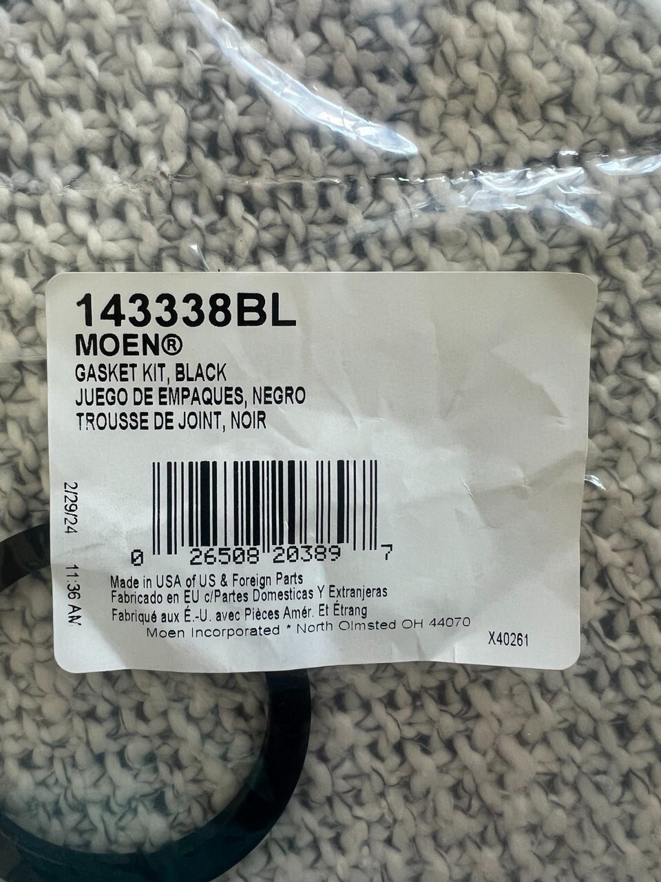 Moen 143338BL Black Replacement Deck Gasket Kit Only eBay