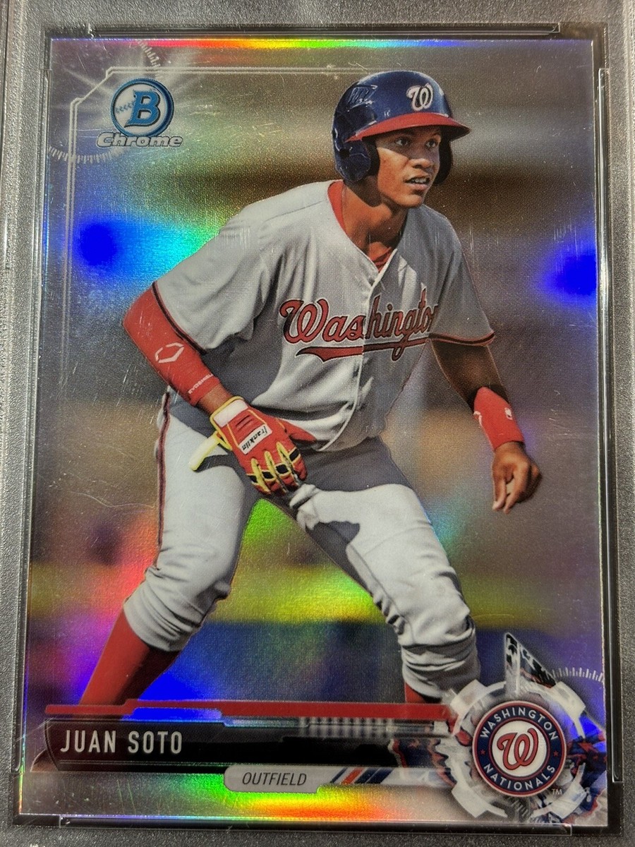 2017 BOWMAN CHROME DRAFT REFRACTOR JUAN SOTO # BDC162 PSA GEM 10