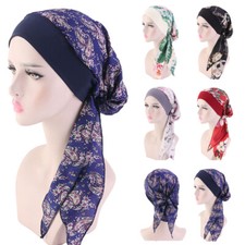 Ladies New Turban Muslim Hijab Ruffle Style Cancer Chemo Beanie Headwear Hijab