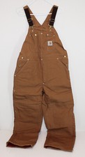 Carhartt NWT Bib Overalls Duck Quilt Lined Men 38x30 Double Knee R02 BRN USA