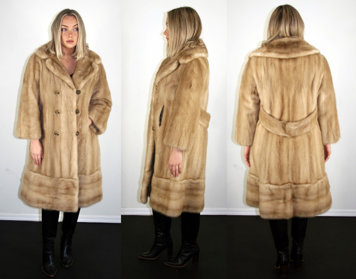 Autumn Haze Mink Fur Coat Size Large 10 12 L Efurs4less | eBay