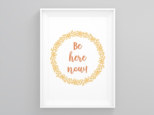 Be Here Now citas artísticas de pared impresiones para decoración abstracta de pared del dormitorio - Imagen 4 de 4